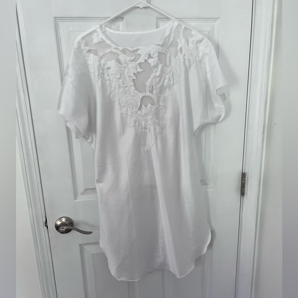 White Embroidered Boxy Blouse